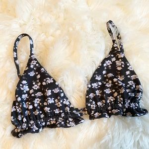 Handmade Floral Ruffle Bikini Top